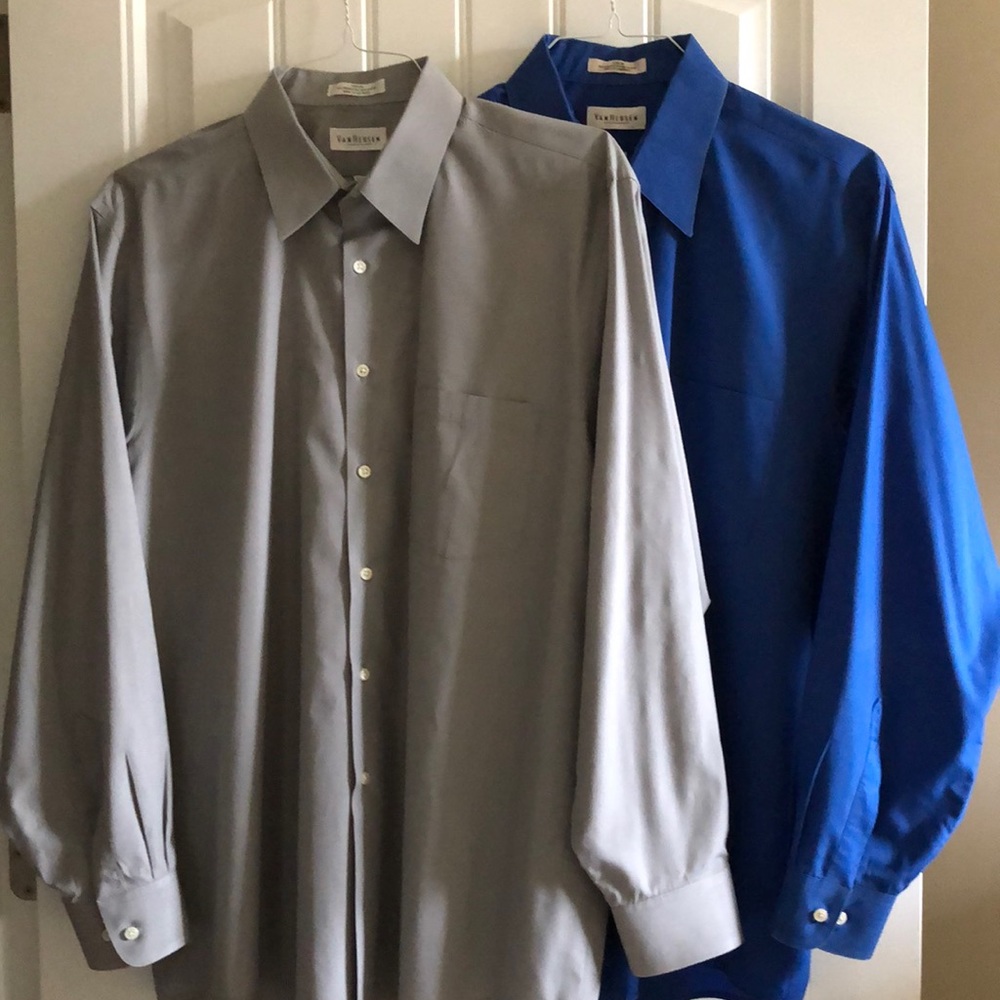 (2) Men's Van Heusen Wrinkle Free Long-Sleeve Shirts